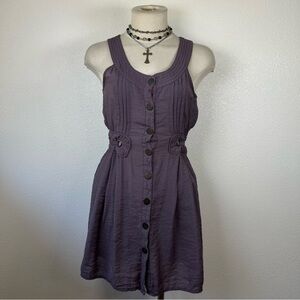 Wet Seal Purple Button-Front Mini Dress